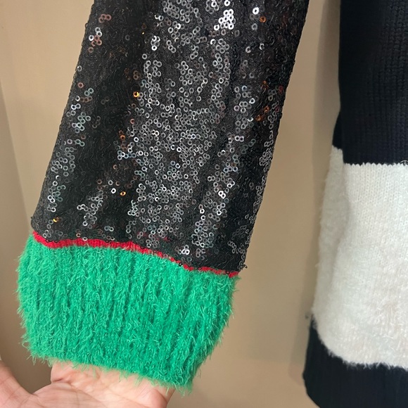 NEW Merry & Bright Ugly Sweater Christmas Rock the Bells PlusSize 2X Sequin Lama - Picture 7 of 14